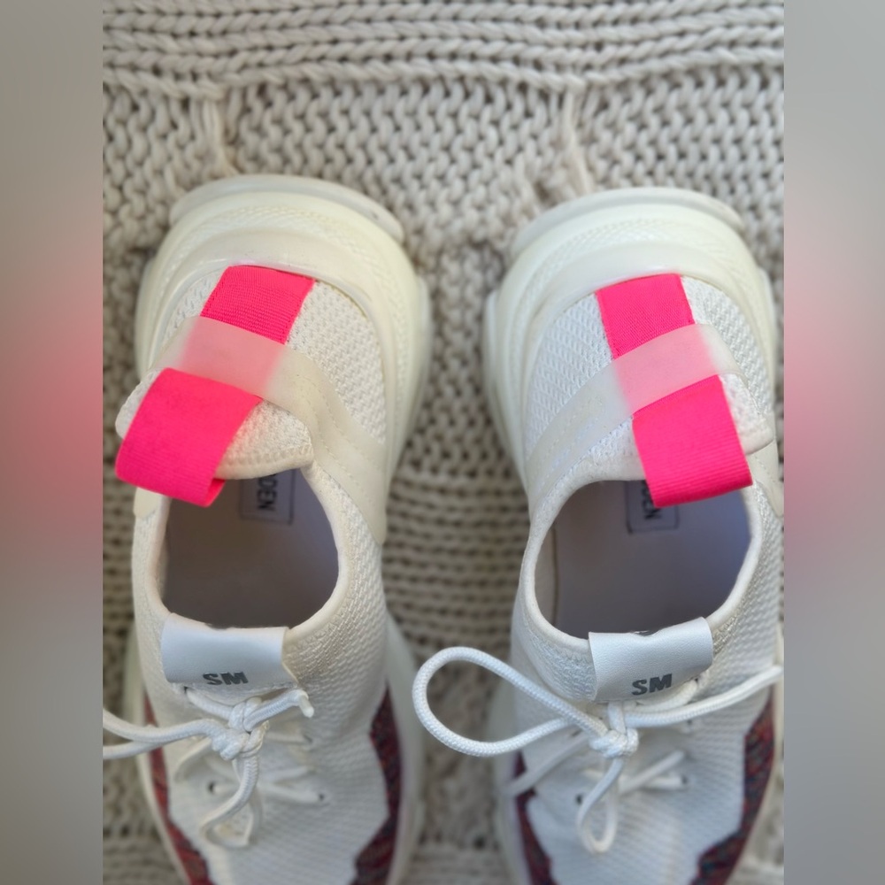 Steve Madden Shelbie Knitted Sneakers White / Multicolor Women's Size 9 - Picture 5 of 6